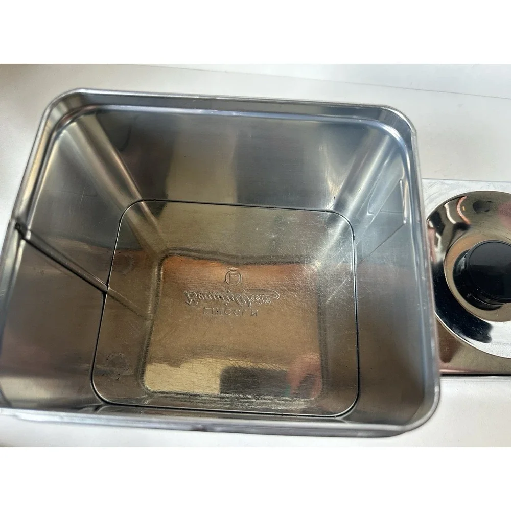 Lincoln BeautyWare Coffee Canister Chrome MCM Kitchen Vintage